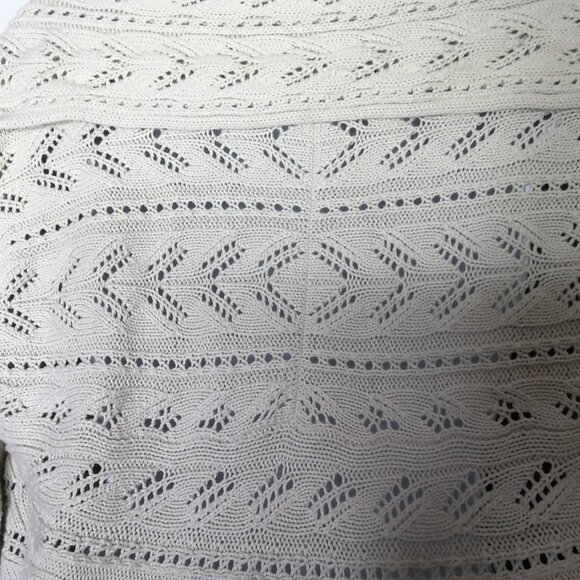 Cabi Cardigan Sweater Cream / Bone Circle Shawl Knit Open Front Draped EUC Sz M - Picture 4 of 7
